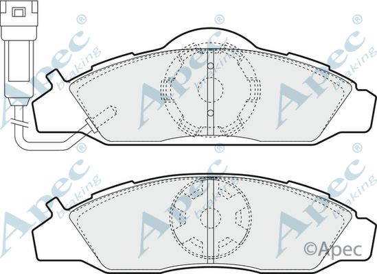 APEC BRAKING stabdžių trinkelių rinkinys, diskinis stabdys PAD957